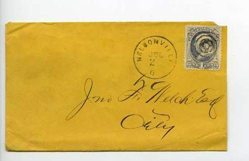 Nelsonville OH Fancy Cancel Bank Note Stamp Cover  