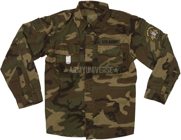 Camo Military Special Forces Vintage BDU Fatigue Shirts  