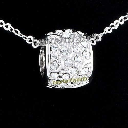 18K White gold GP SWAROVSKI Crystal necklace 590  