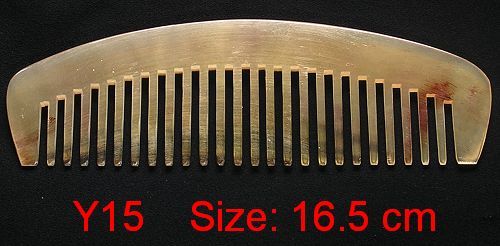 16 cm Strong WIDE Teeth Tibet Yak Horn Carved Comb Y15  