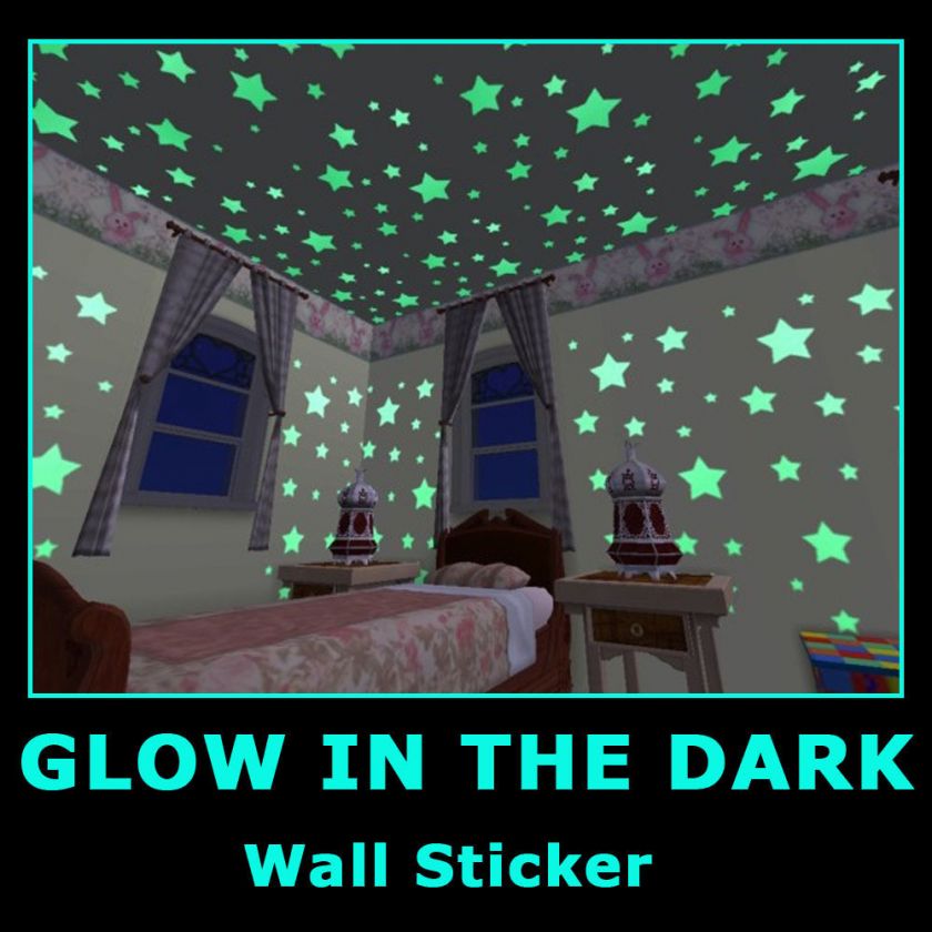 Baby Room Glow in Dark Children Bedroom Deco Wall Stickers Decals Star 