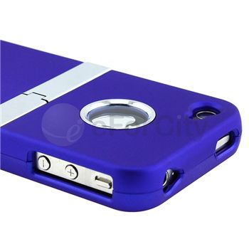   on Hard Case Cover w/ Chrome Stand For iPhone 4 G 4S Pink+Purple+Blue