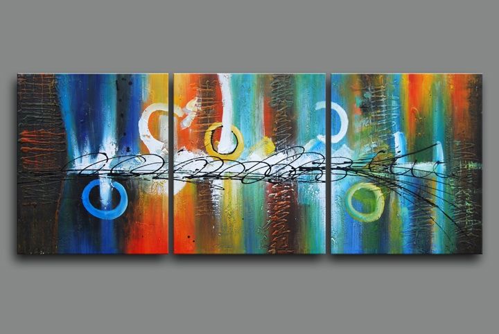 Original Large Framed Oil Painting Canvas Modern Abstract Textured 