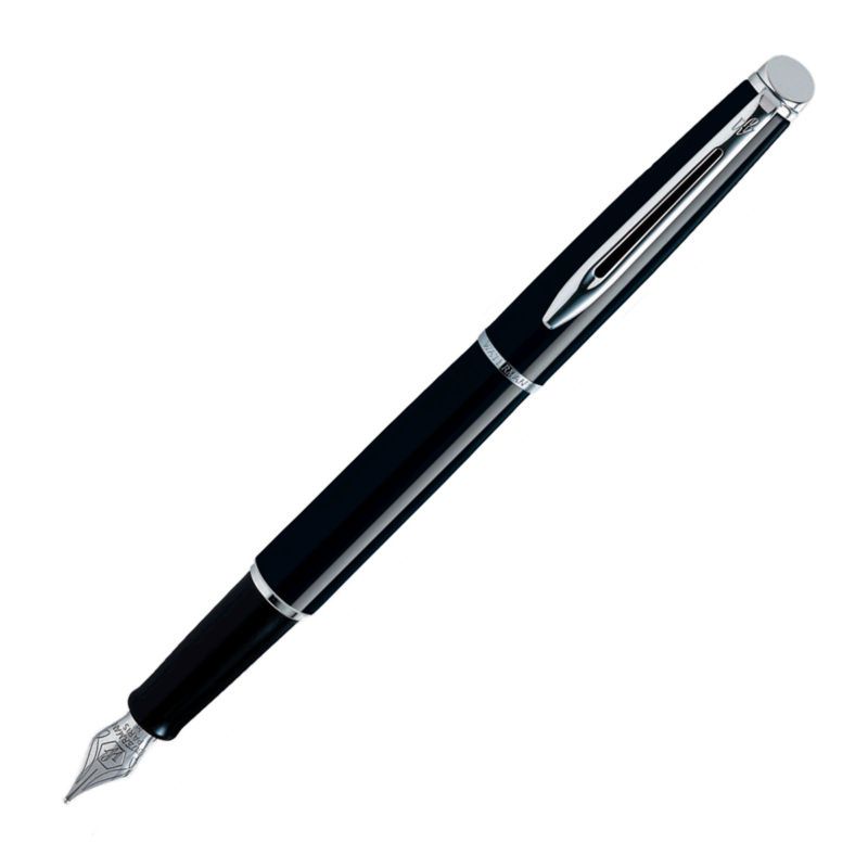 Waterman Hemisphere Fountain Pen, Black Lacquer/CT, Med  