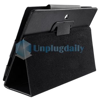 For Sony S1 Tablet Black Plain Folio Leather Case Pouch Bag  