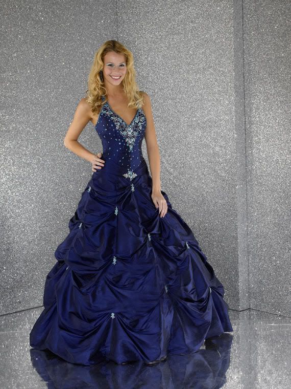 Stock royal blue Bridesmaid Prom Gown Dress Size 6 16  