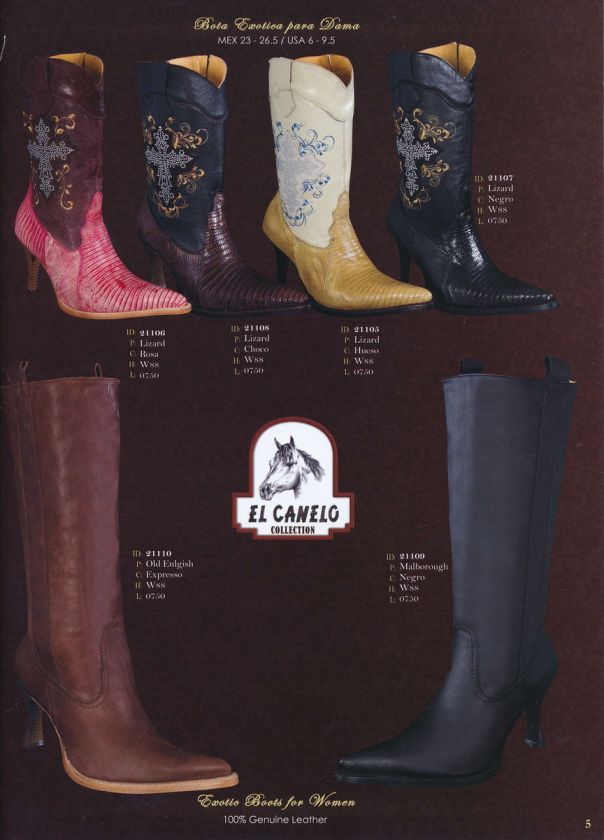 Premier Genuine Lizard/Leather Ladies Western High Heel Boots Diff 