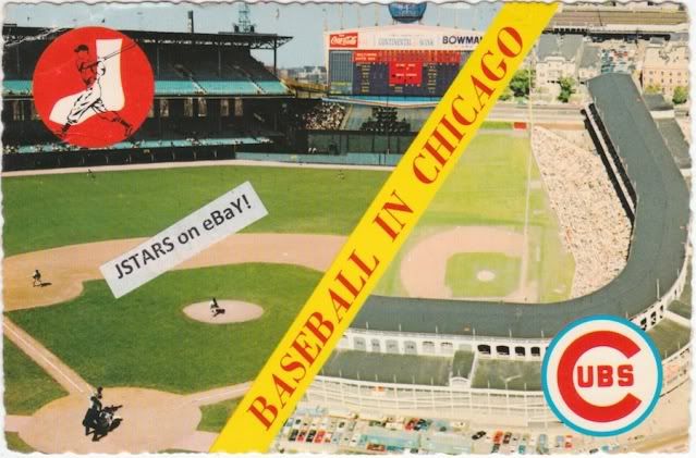 1960s CHICAGO CUBS, WHITE SOX BASEBALL STADIUM POSTCARD  