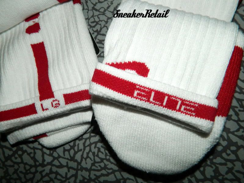 Nike Elite Socks Dri Fit Rare White Red Large L 8 12 Mens New 